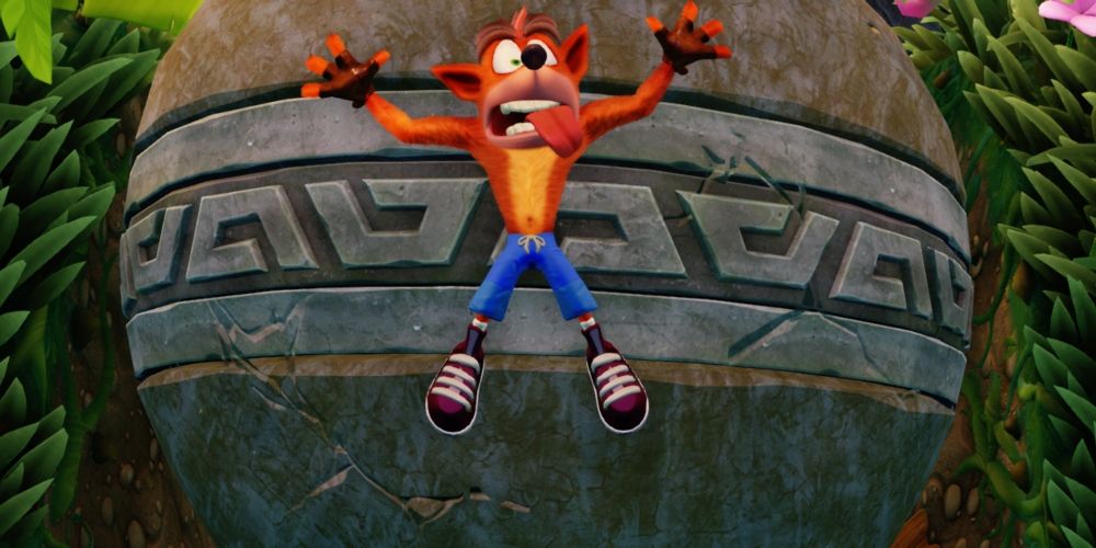 Crash Bandicoot rock death animation