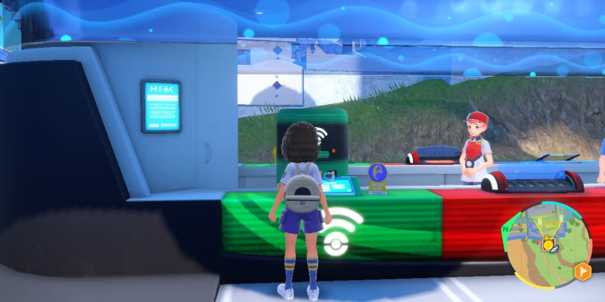 Player at TM machine in pokecenter