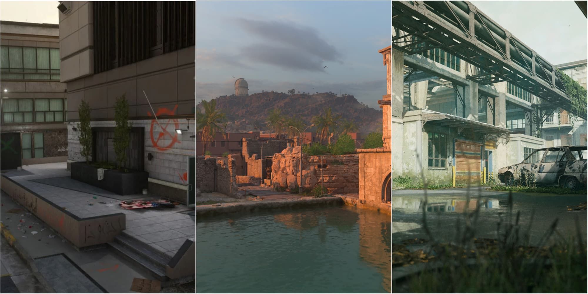 The Embassy, Hydroelectric, and Farm 18 maps in Call of Duty: Modern Warfare 2.