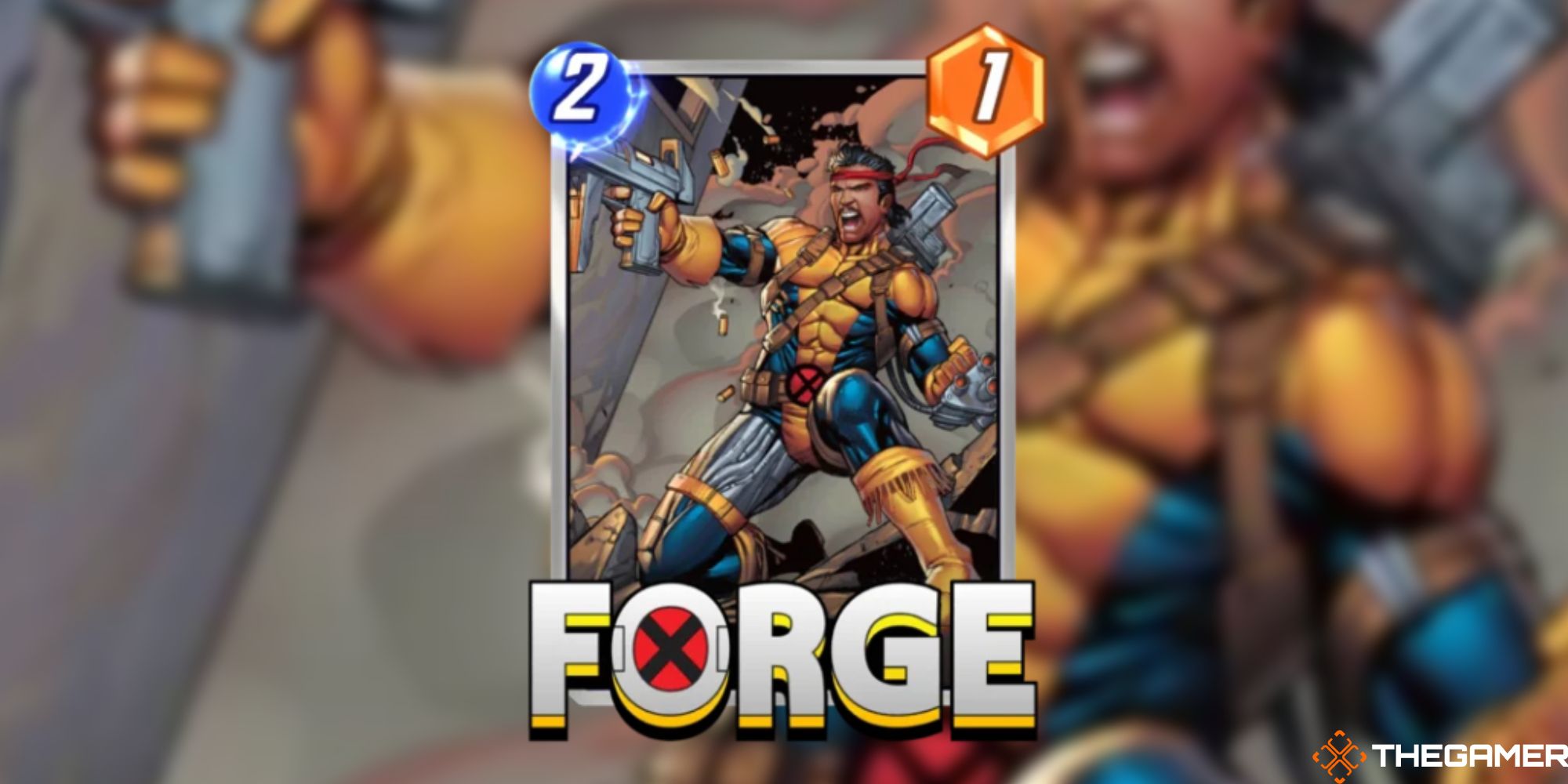 Marvel Snap - Forge on a blurred background