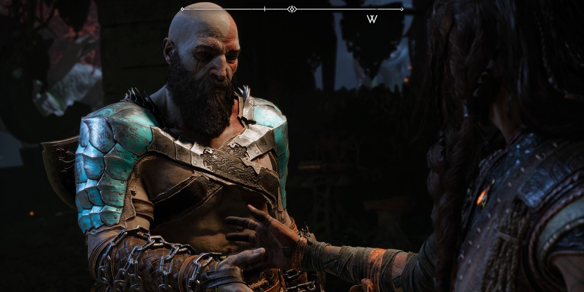 Freya and Kratos shaking hands God of War Ragnarok
