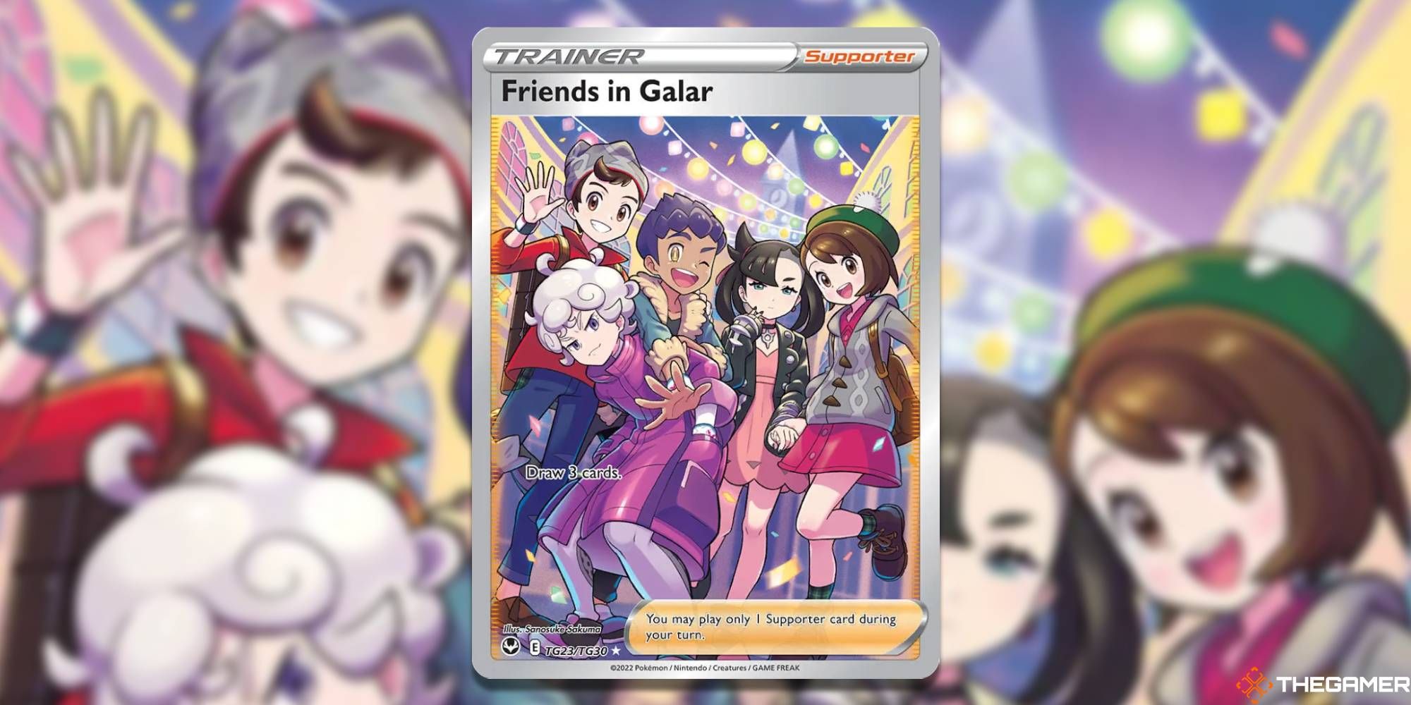 Pokemon TCG's Friends In Galar with blurred background