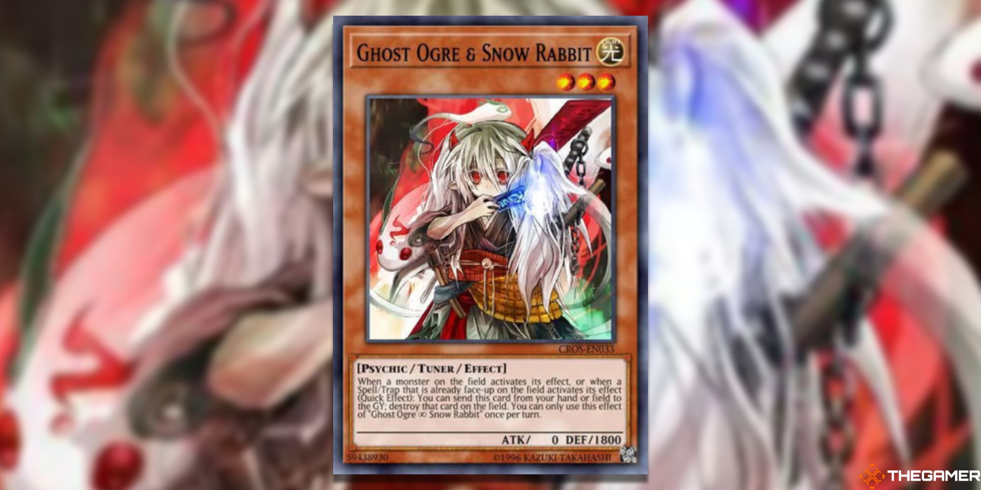 Yu-Gi-Oh! Ghost Ogre & Snow Rabbit on blurred background