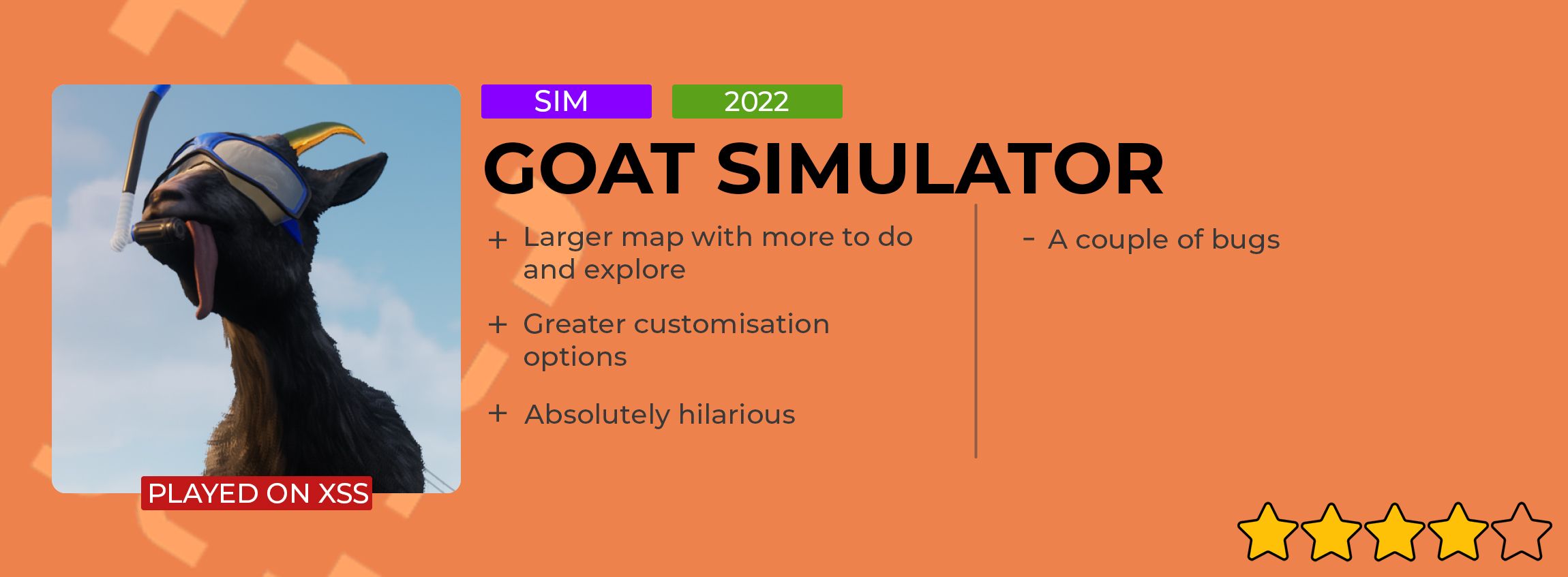 Goat Sim Review Card