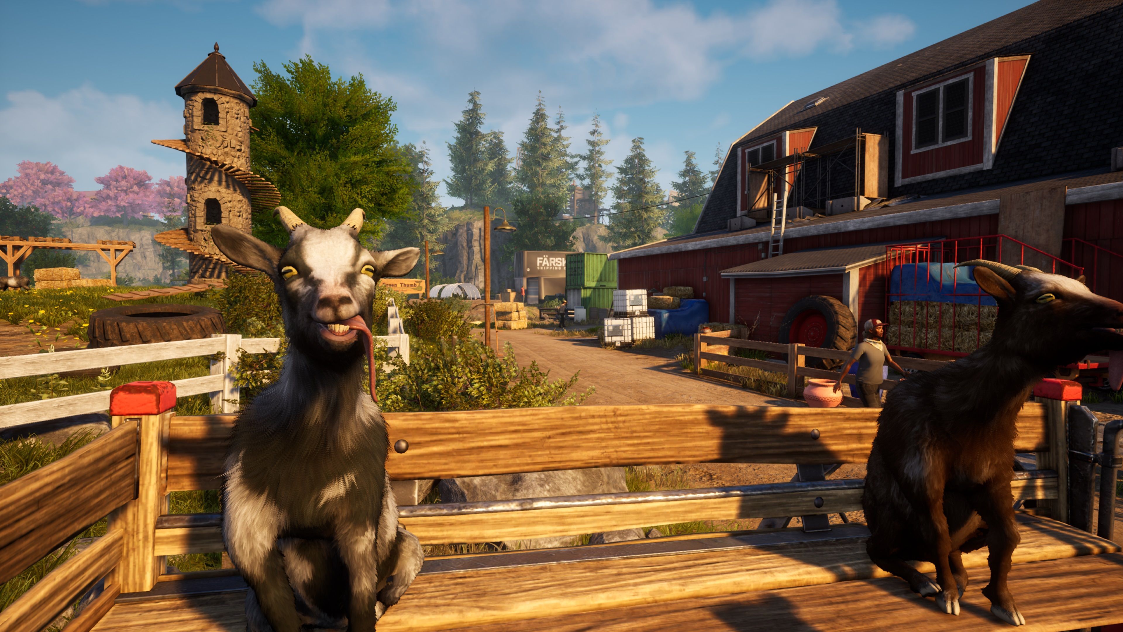 Goat Simulator 3 goats in a wagon skyrim parody