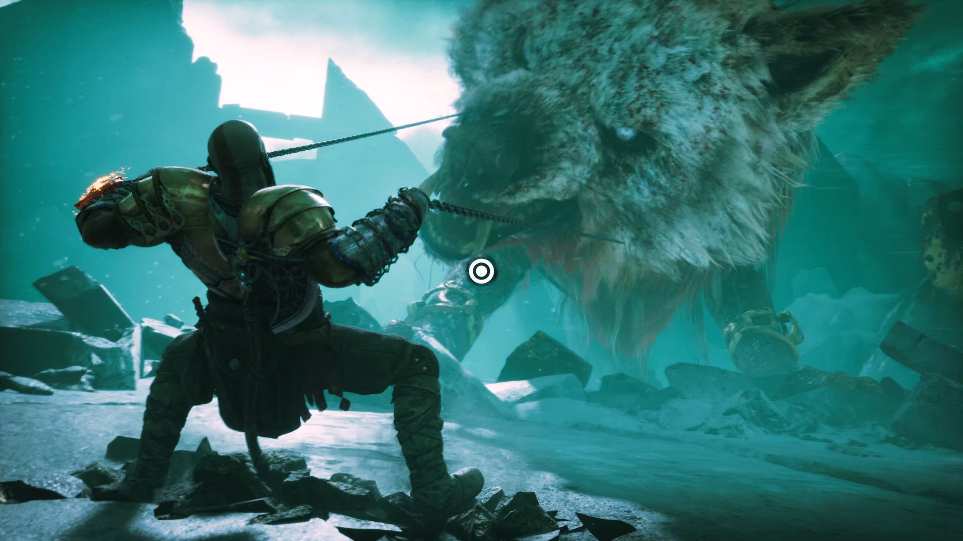 God Of War Ragnarok, Reunion, Kratos Grabbing Garm With His Blades