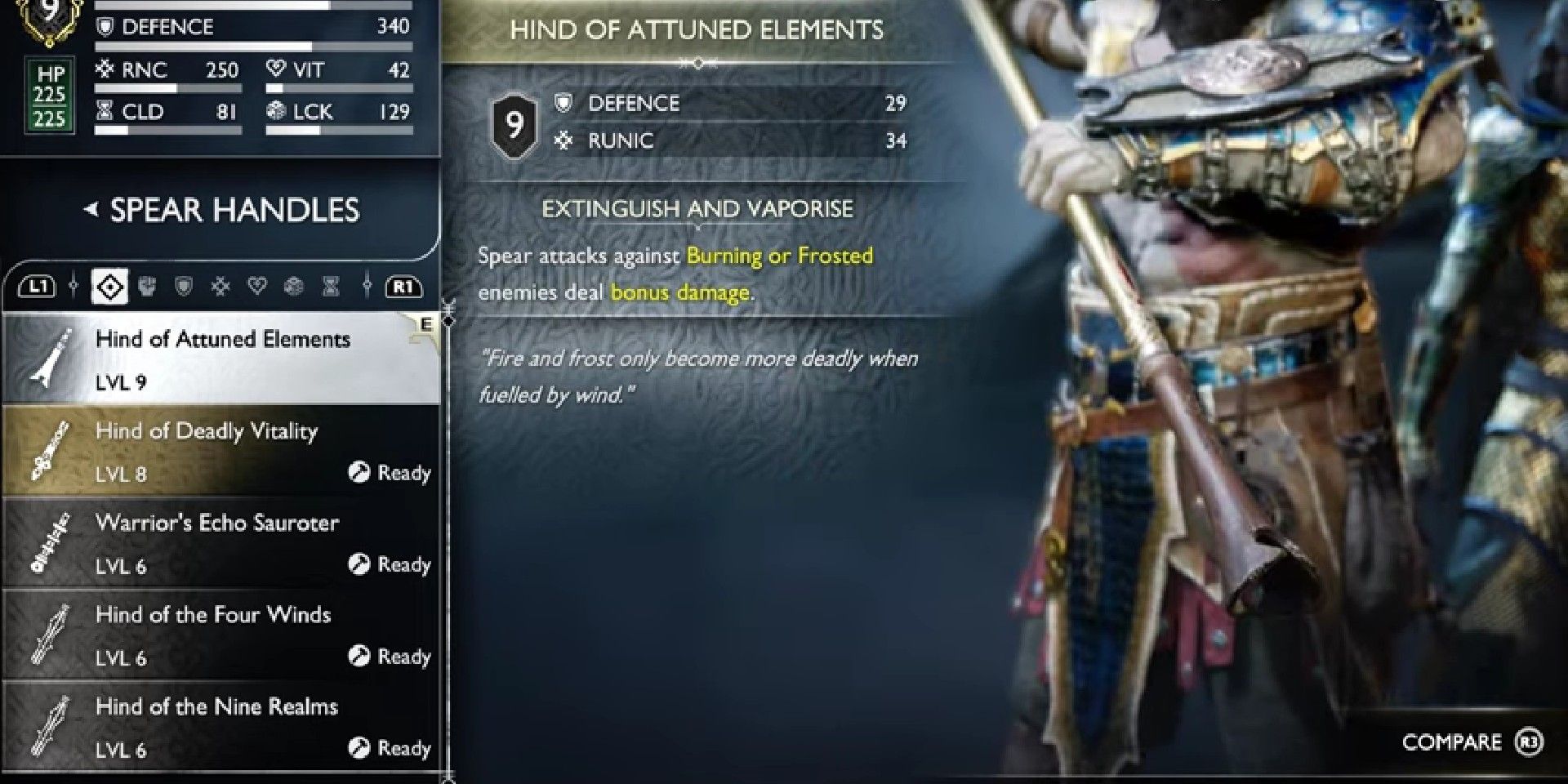 God of War Ragnarok Hind of Attuned Elements attachment description