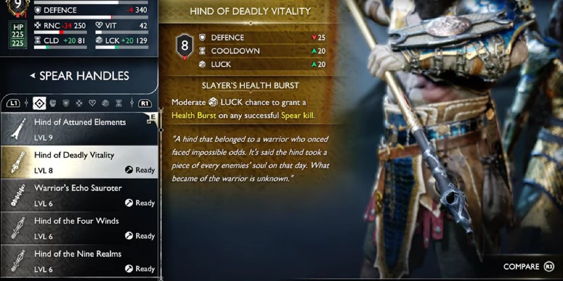 God of War Ragnarok Hind of Deadly Vitality attachment description