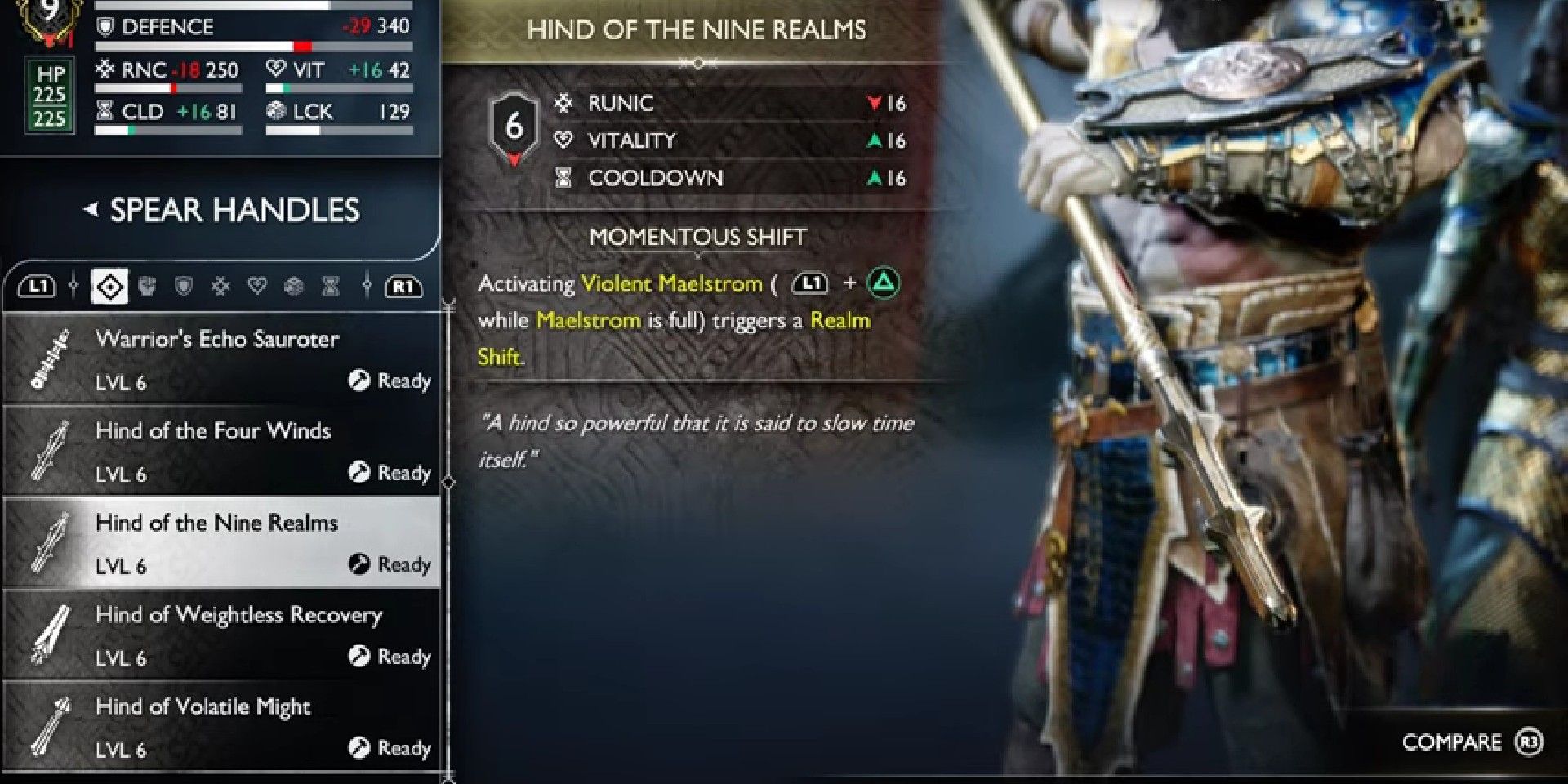God of War Ragnarok Hind of the Nine Realms weapon attachment