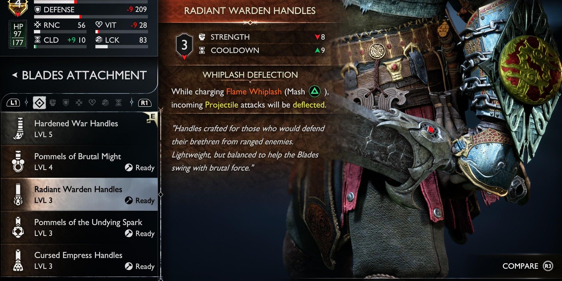 God of War Ragnarok Radiant Warden Handles attachment description