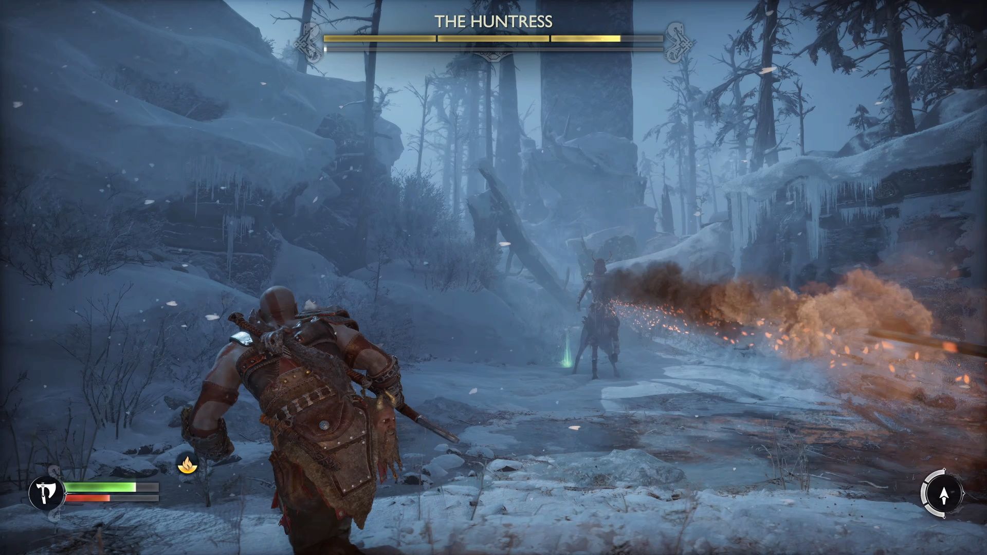 God of War Ragnarok, The Huntress Firing An Arrow