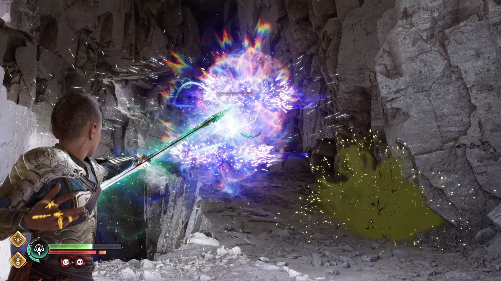 God of War Ragnarok, The Runaway, Causing A Huge Wisp-based Explosion In The Cave