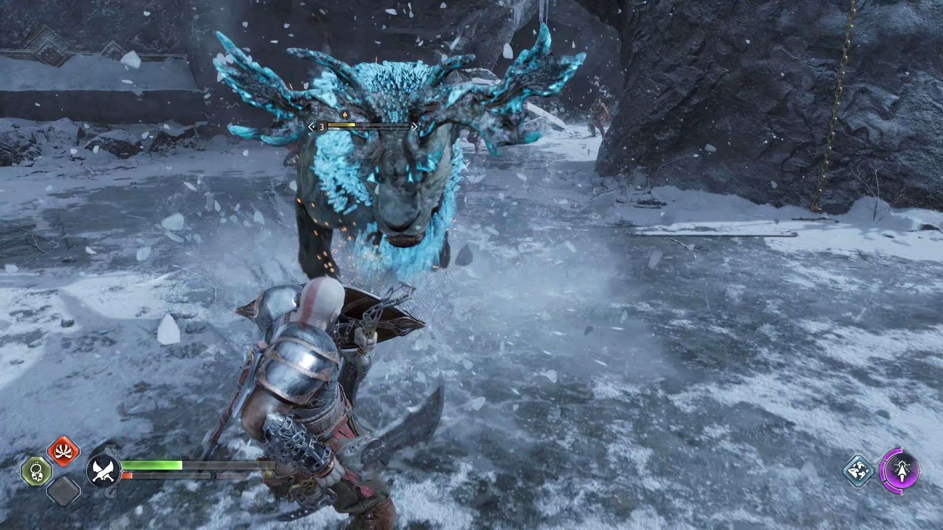 God of War Ragnarok, The Word Of Fate, Blocking The Frost Gradungr