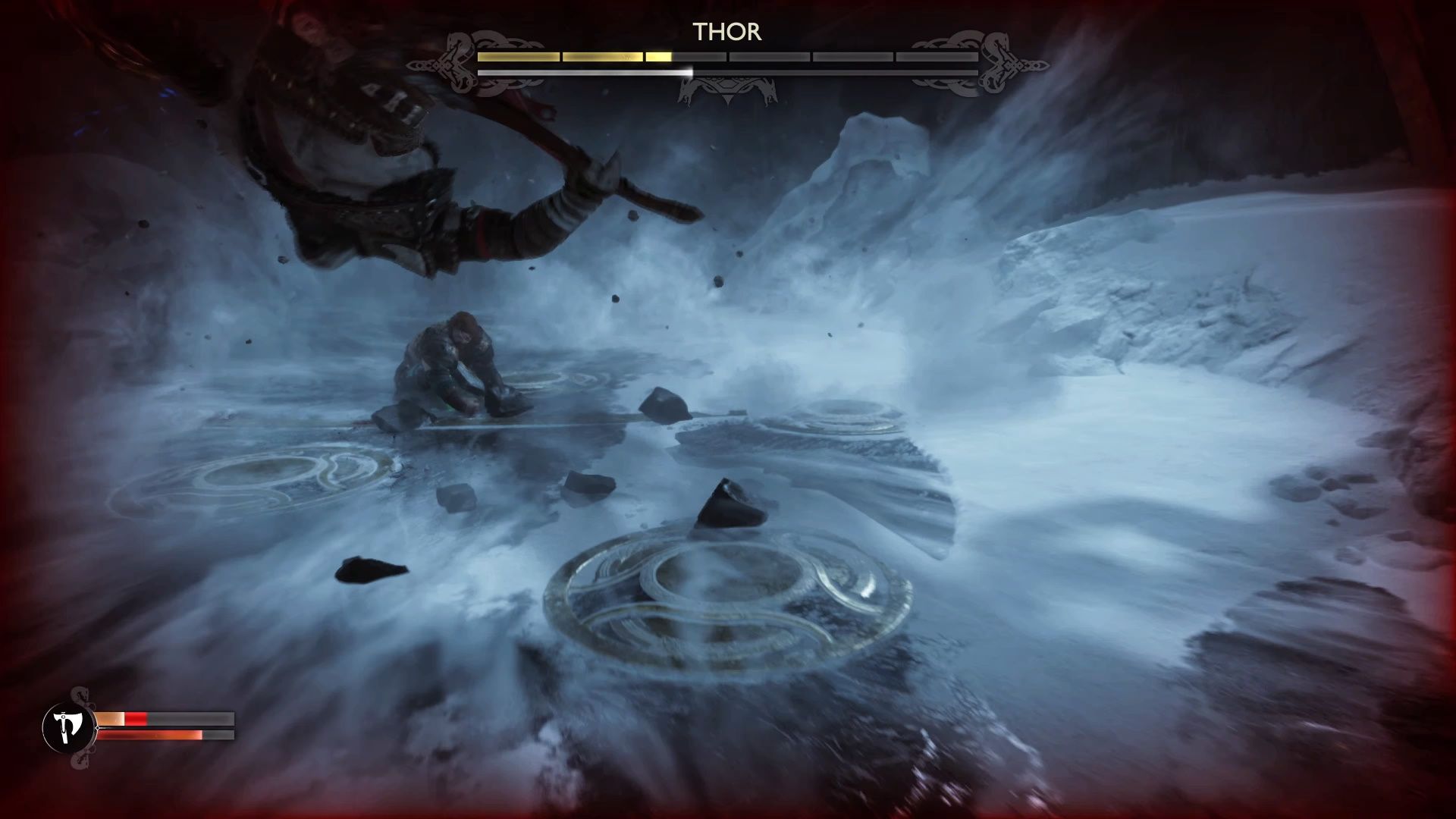 God of War Ragnarok, Thor Using His Invincible Ground Slam Attack