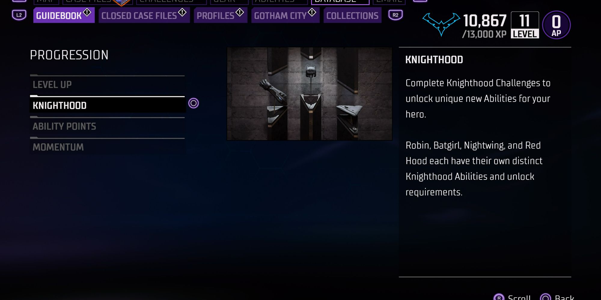 Gotham Knights Knighthood Screen