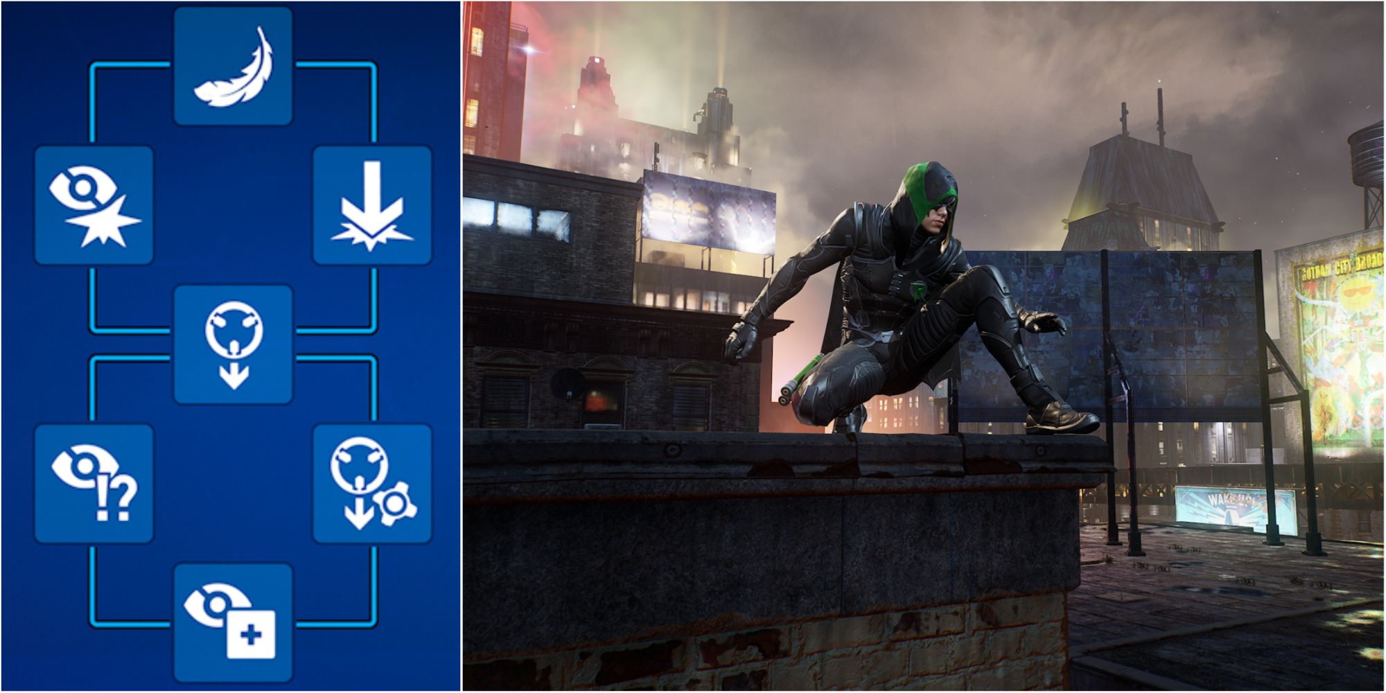 Gotham Knights Split Image Of Robin Shadow Skill Tree