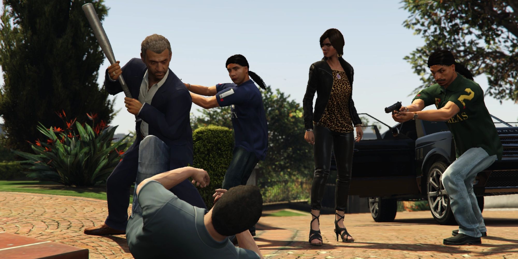 Grand Theft Auto 5 Screenshot Of Madrazo Attacking Michael
