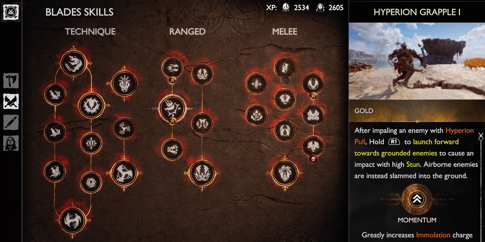 Hyperion Grapple God of War Ragnarok Menu