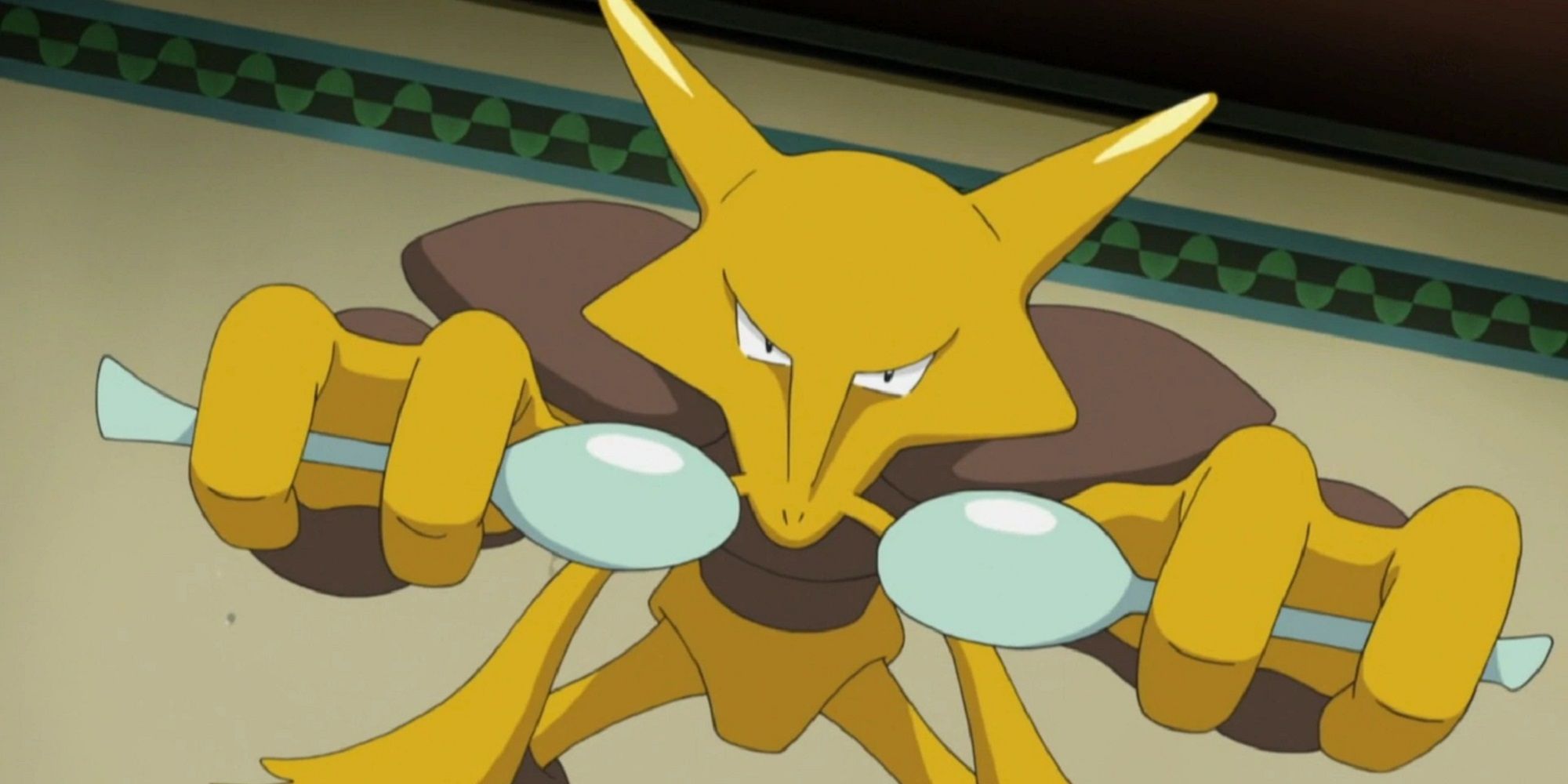 Alakazam holding our their two spoons.