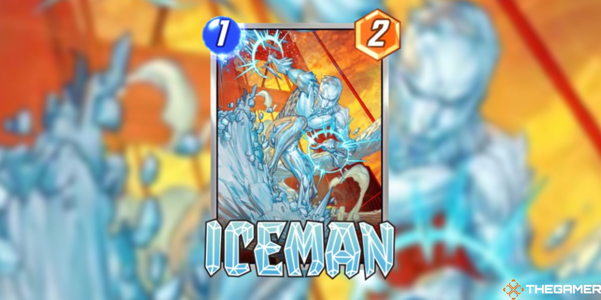 Marvel Snap - Iceman on a blurred background