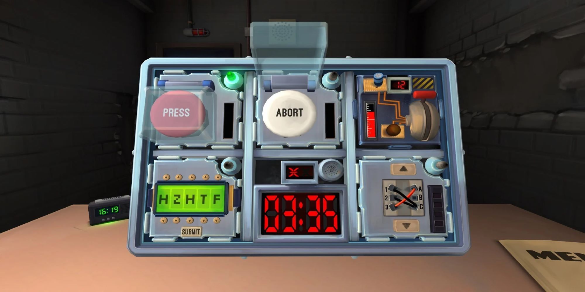 There are three minutes and thirty-five seconds left to disable a complicated bomb in Keep Talking And Nobody Explodes.