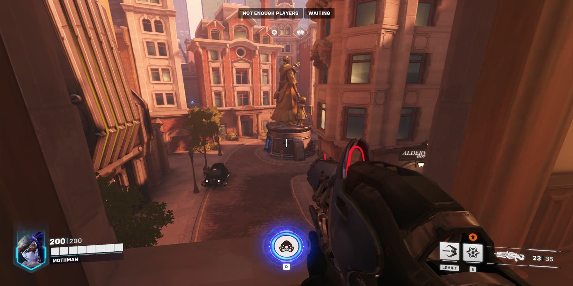 A high up window can be used to camp the statue area of King's Row in Overwatch 2.