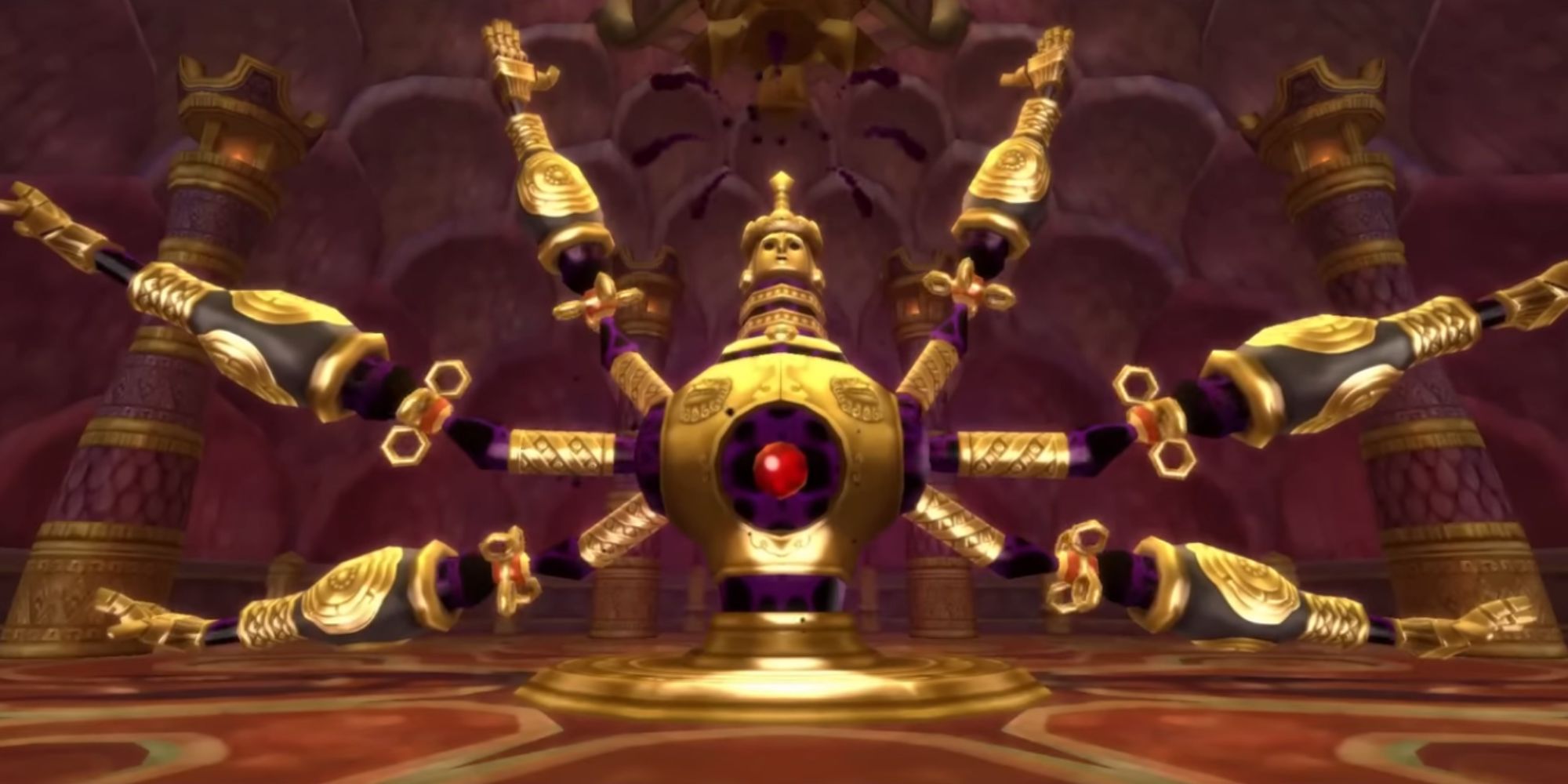 Koloktos spreads his arms in the Ancient Cistern in The Legend Of Zelda Series.