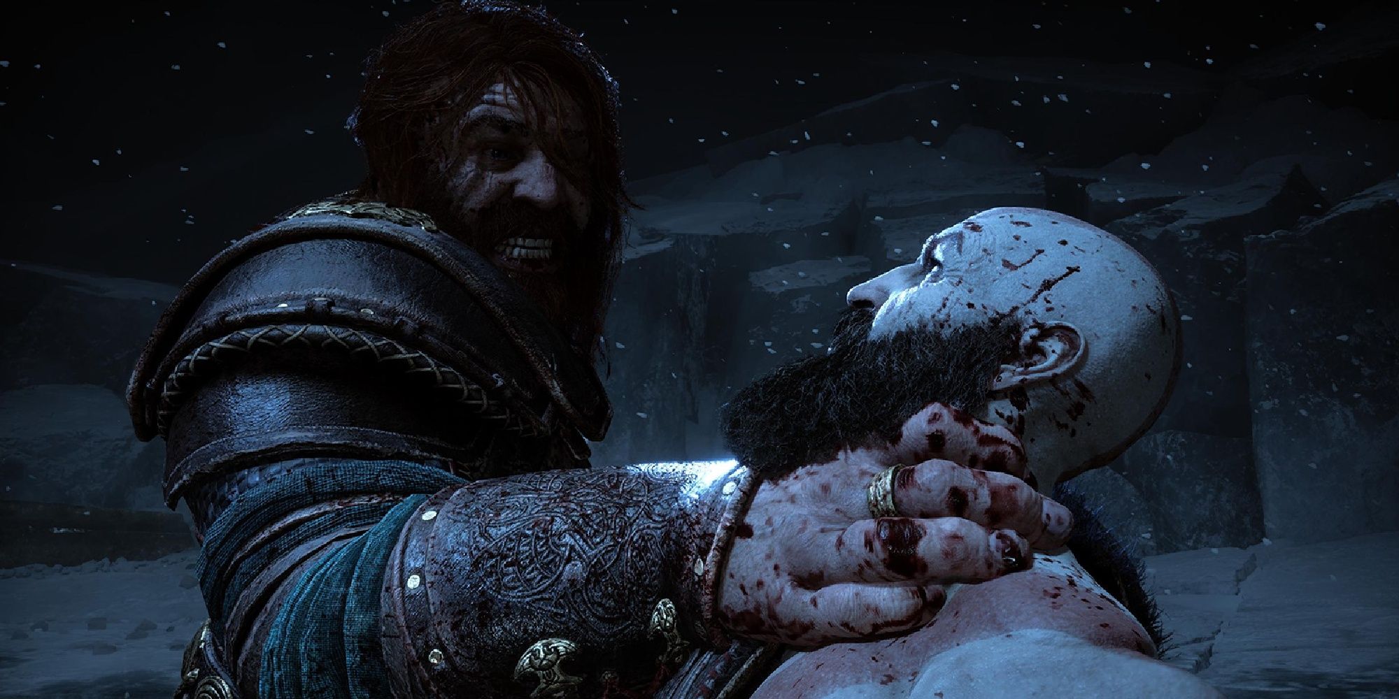 Kratos and Thor fighting in God of War: Ragnarok