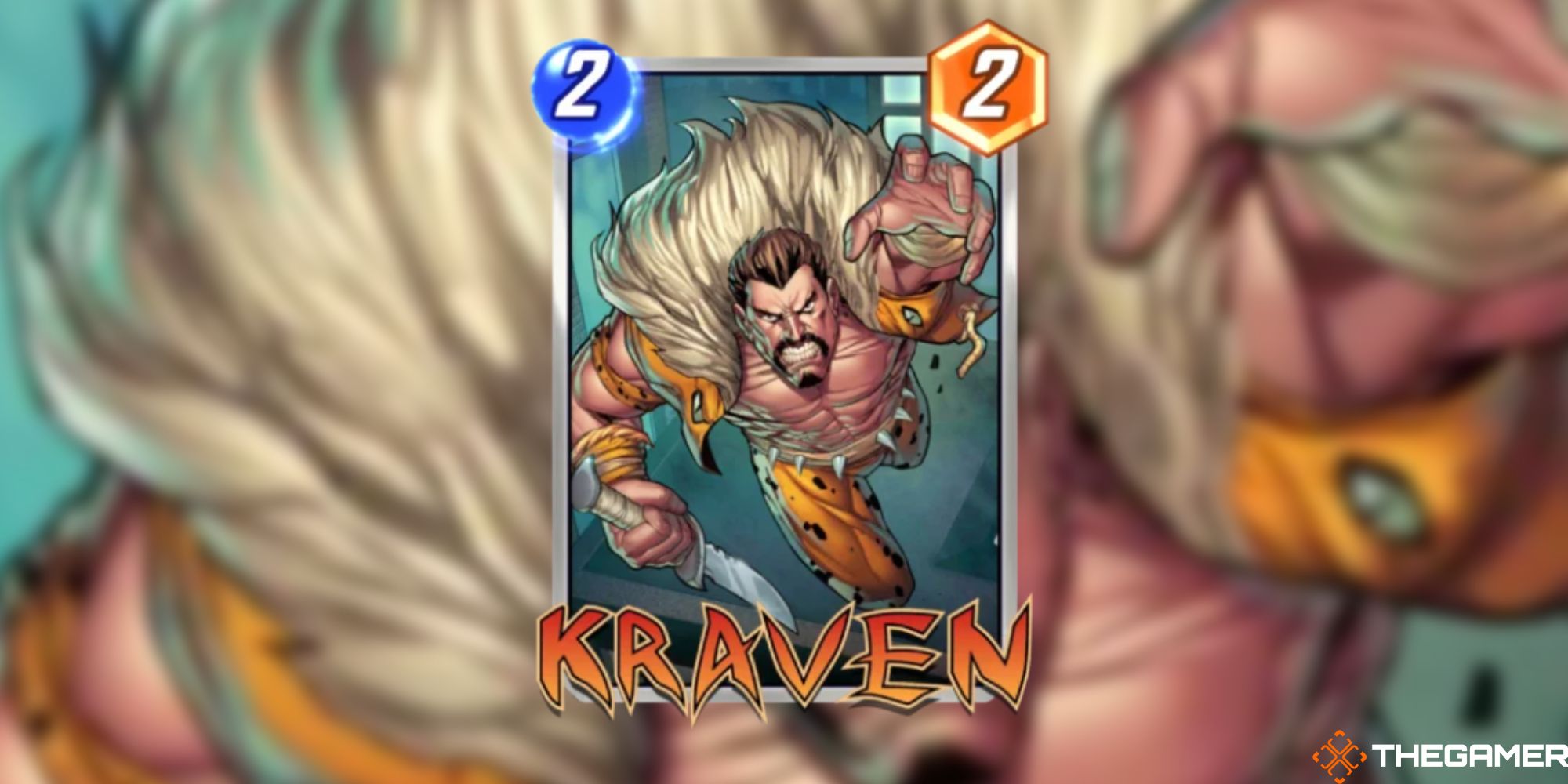 Marvel Snap - Kraven on a blurred background