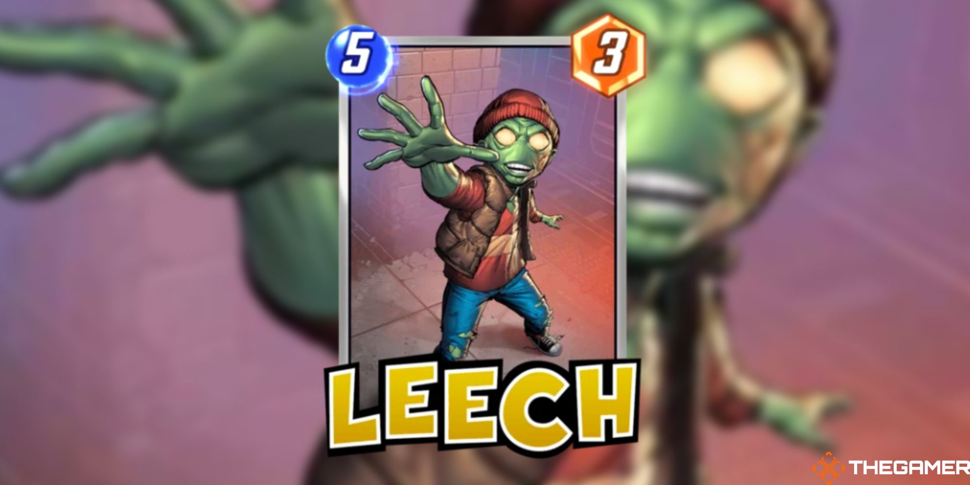 Marvel Snap - Leech on a blurred background