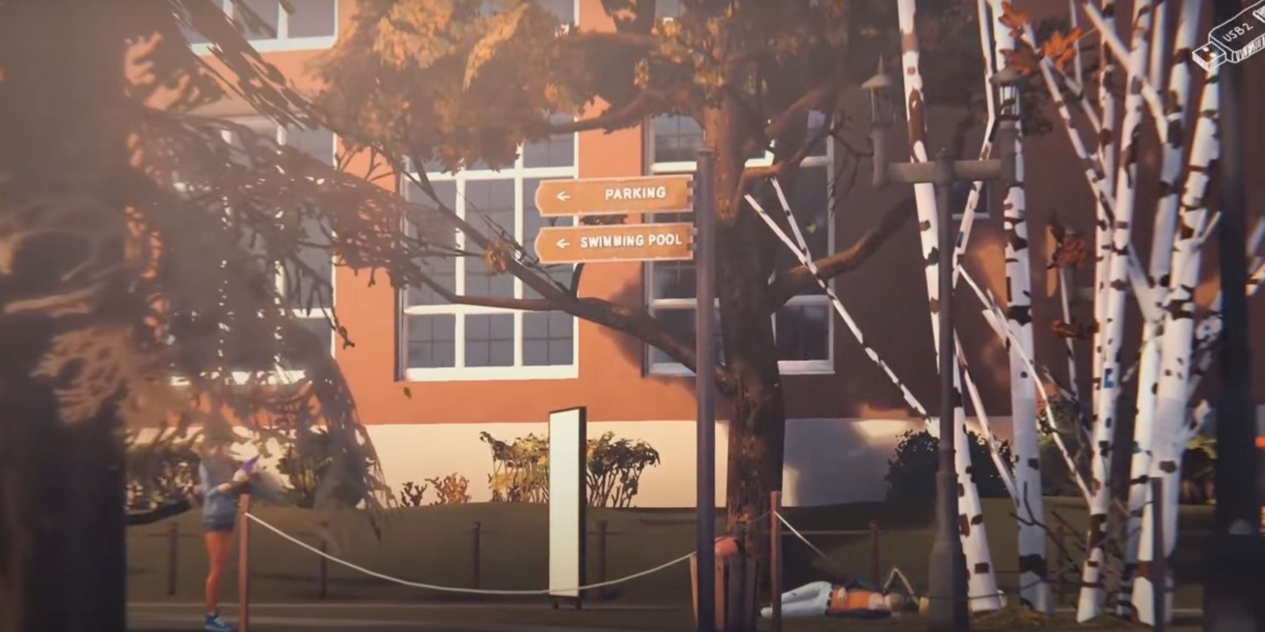 Life Is Strange Most Heartwarming Moments: Blackwell At Peace with fall in the air as trees and leaves darken.