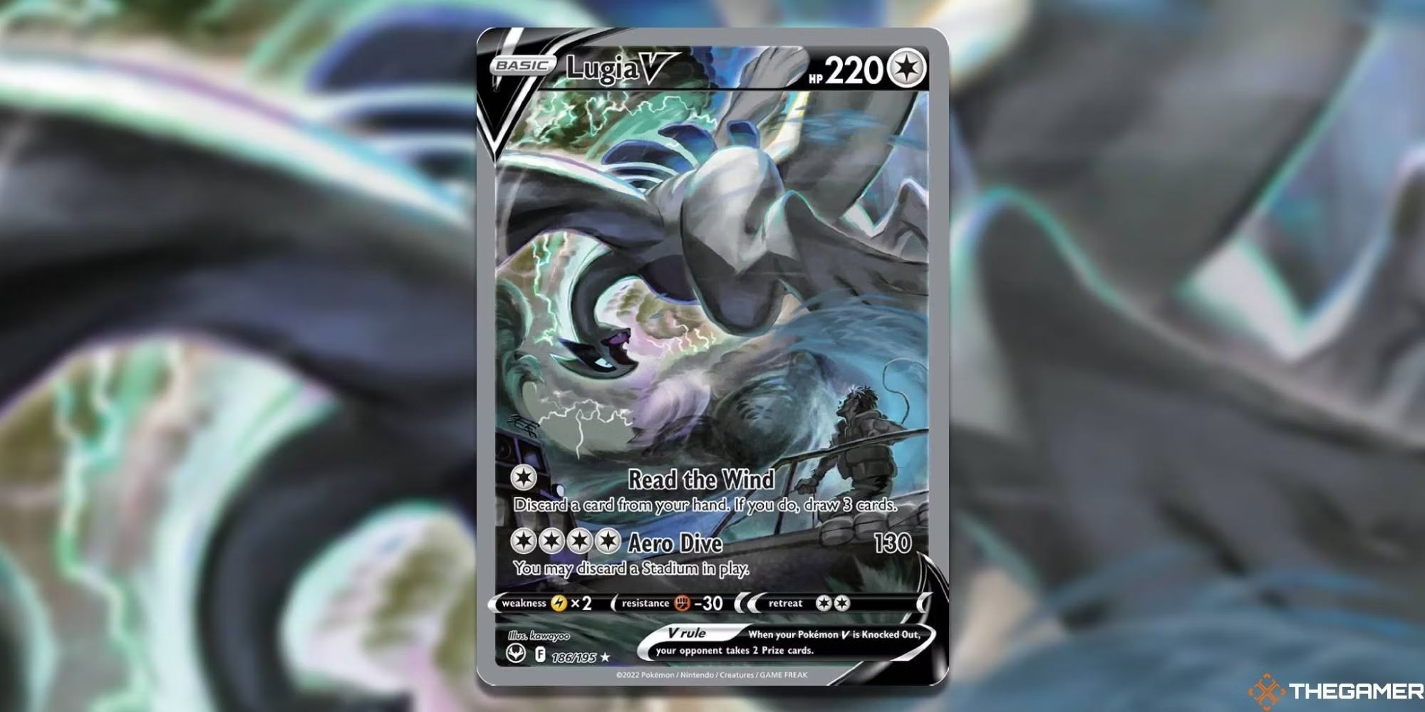 Lugia V alternate Art from Silver Tempest in the Pokemon TCG.