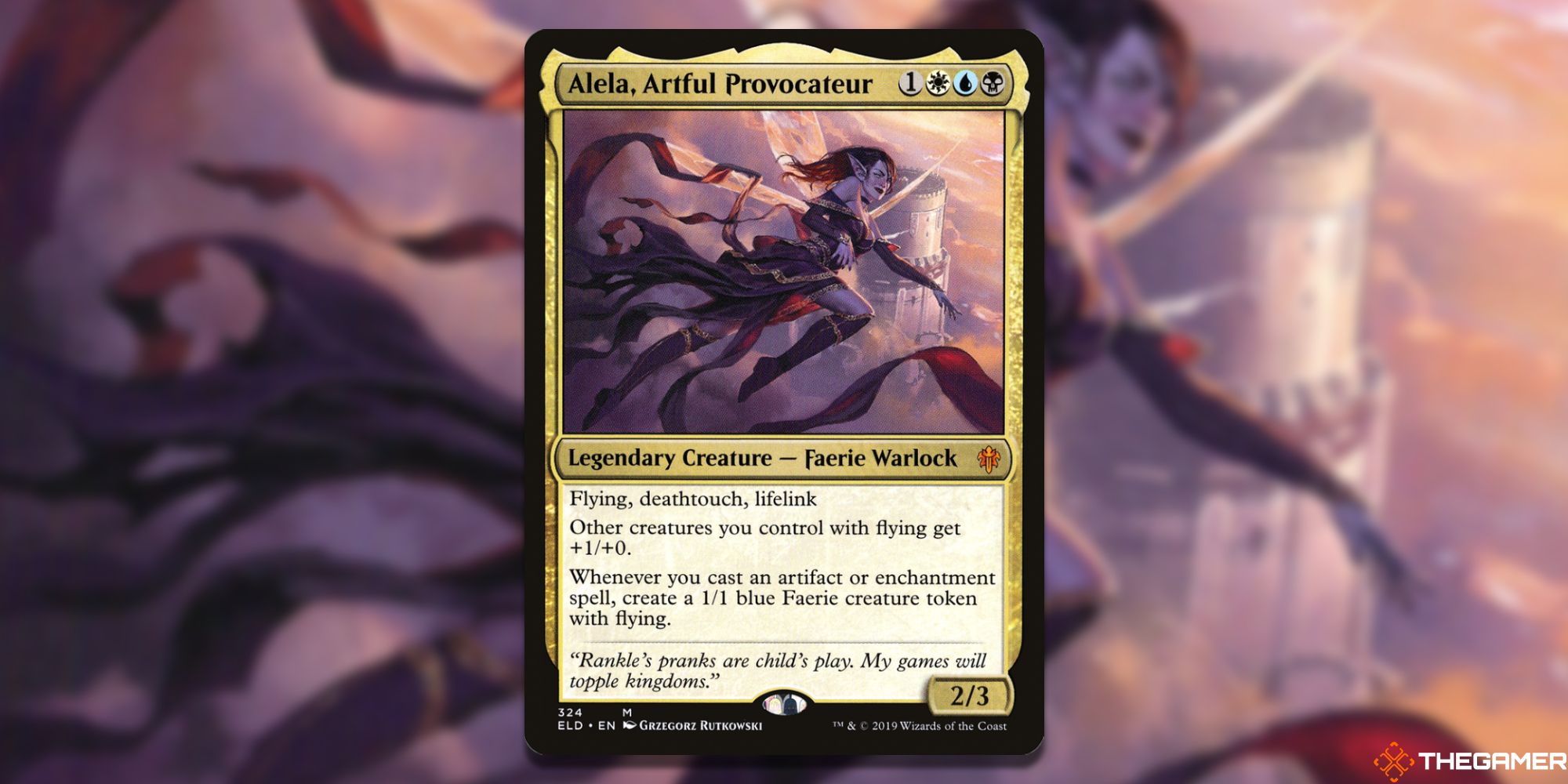 Image of the Alela, Artful Provocateur card in Magic: The Gathering, with art by Grzegorz Rutkowski