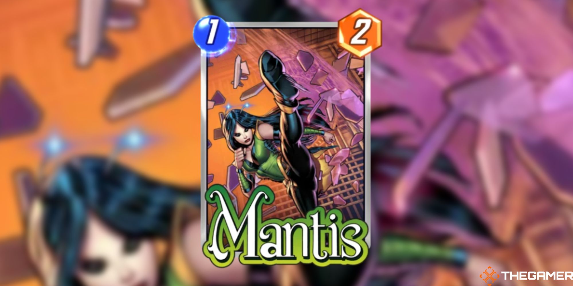 Marvel Snap - Mantis on a blurred background
