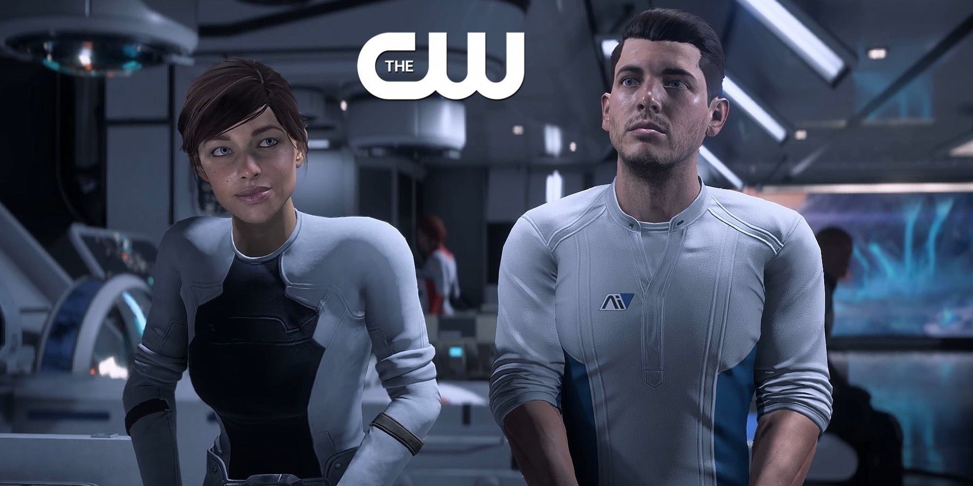 Mass Effect Andromeda Sara And Scott Ryder With The CW Logo
