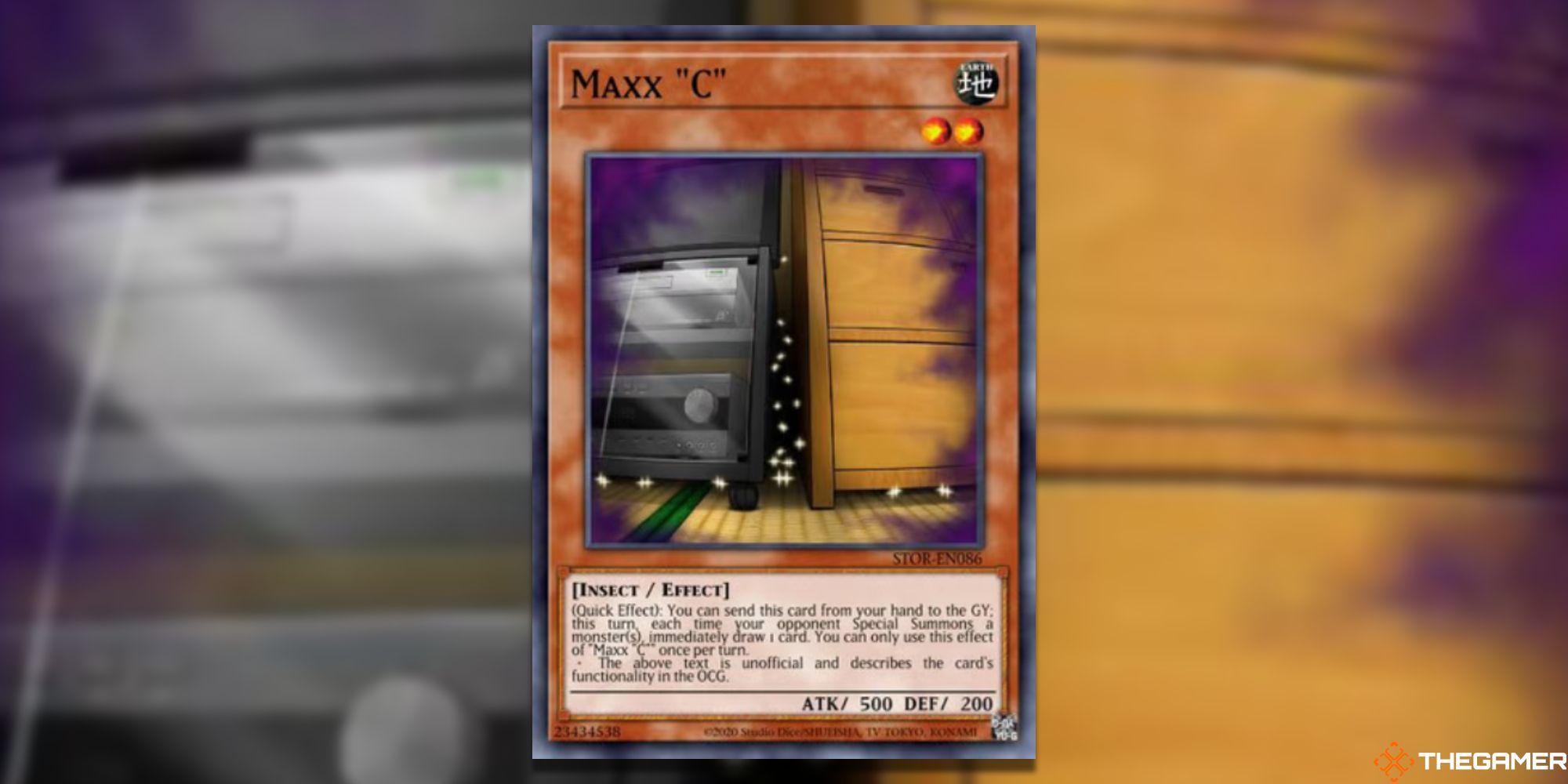 Yu-Gi-Oh! Maxx "C" on blurred background