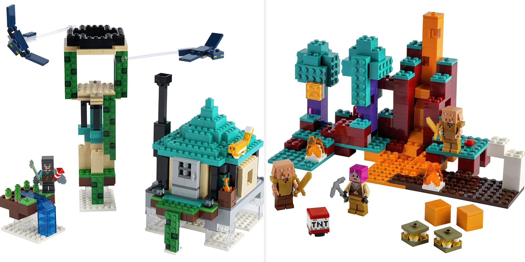 Minecraft Lego Phantoms Tower and Warped Forest