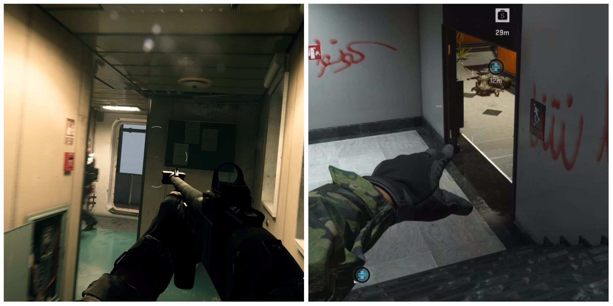Modern Warfare 2 Split image shotgun and throwing a grenade