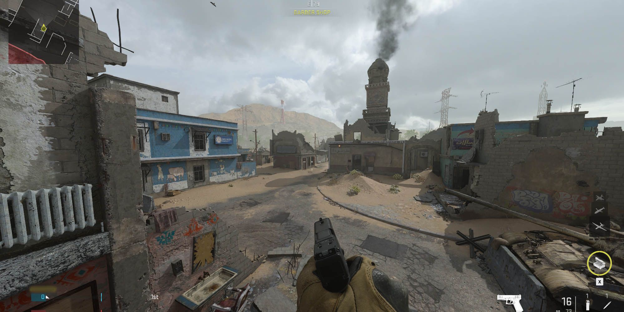 Modern Warfare 2 ruined buildings in an abandoned desert town