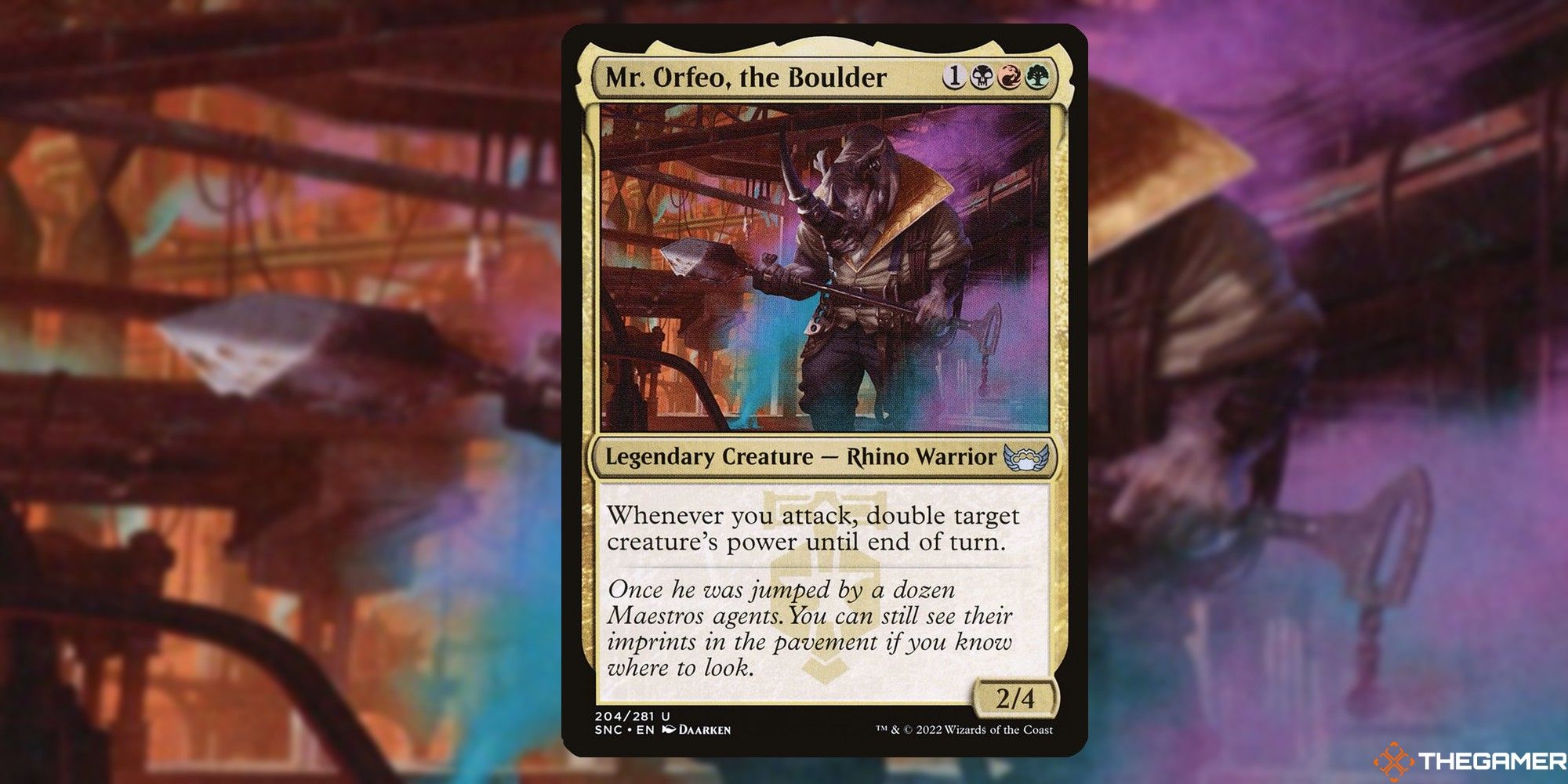 Mr. Orfeo, the boulder card and art background
