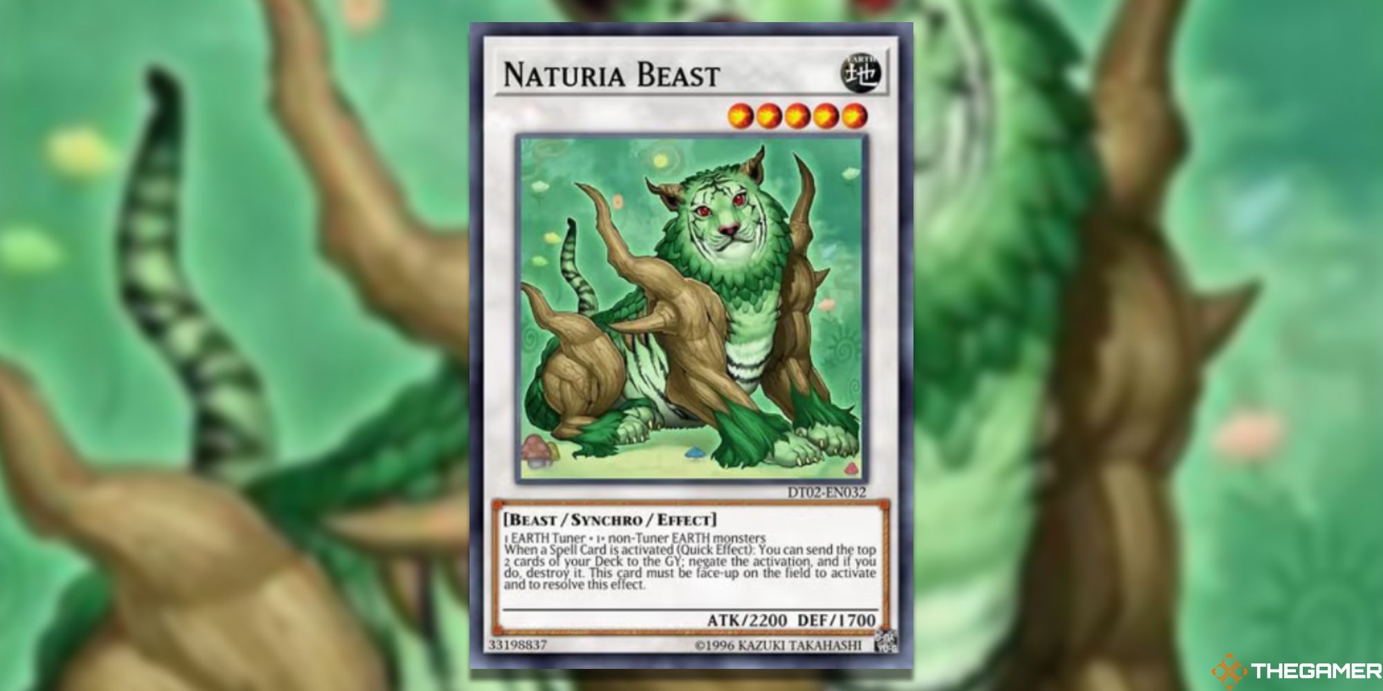 Yu-Gi-Oh! Naturia Beast on blurred background