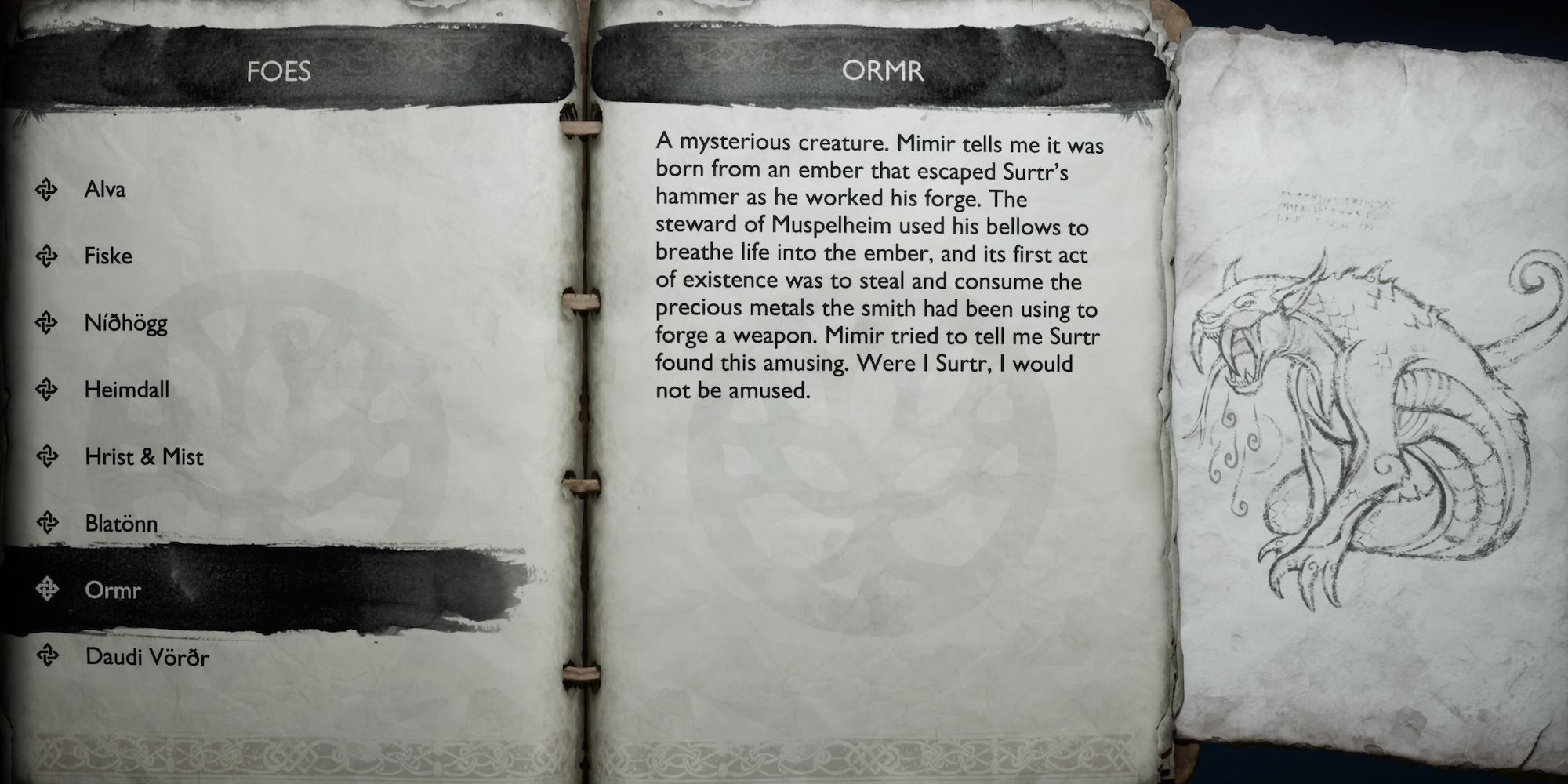 Ormr description codex god of war ragnarok