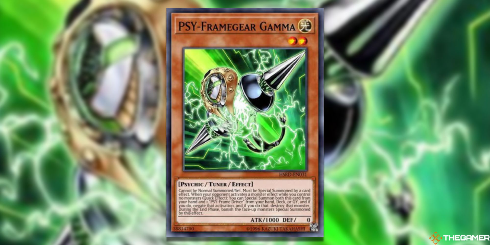 Yu-Gi-Oh! PSY-Framegear Gamma on blurred background
