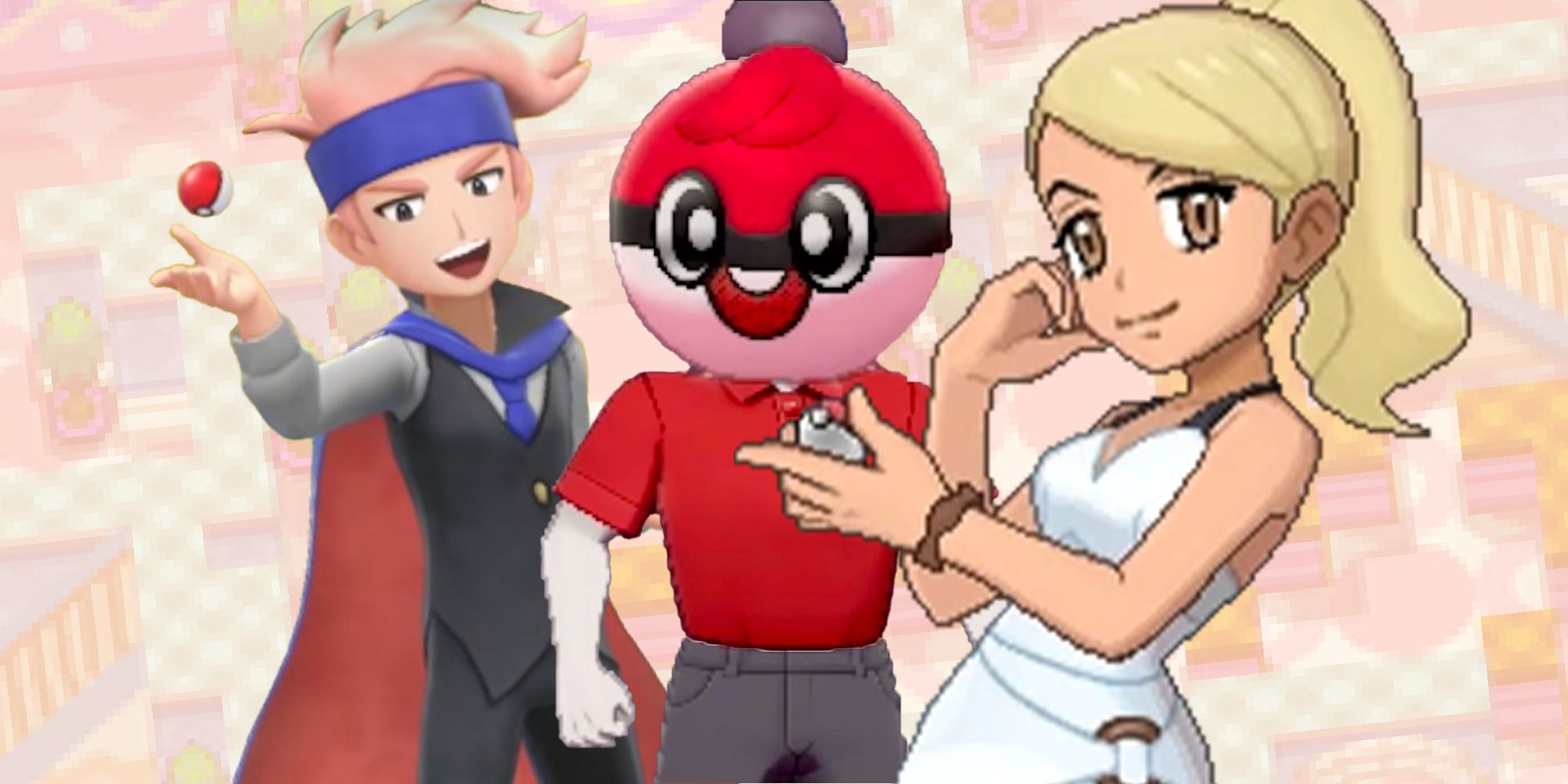 Pokemon trainers, juggler, ball guy, beauty