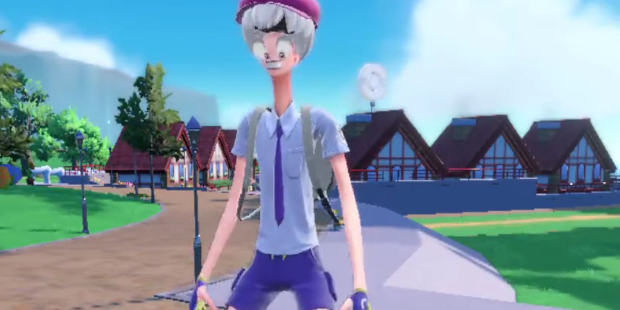 A Pokemon trainer in Scarlet & Violet glitching.