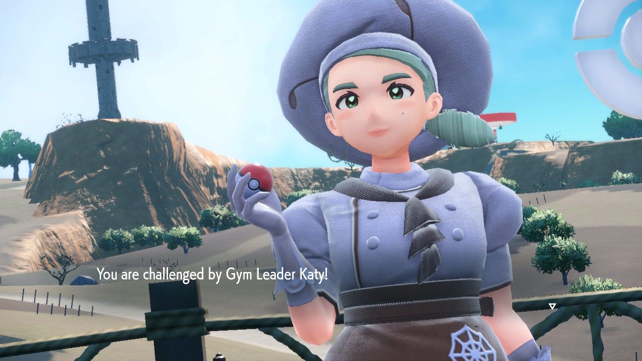 Pokemon_SV - Cortondo gym leader Katy challenging the player