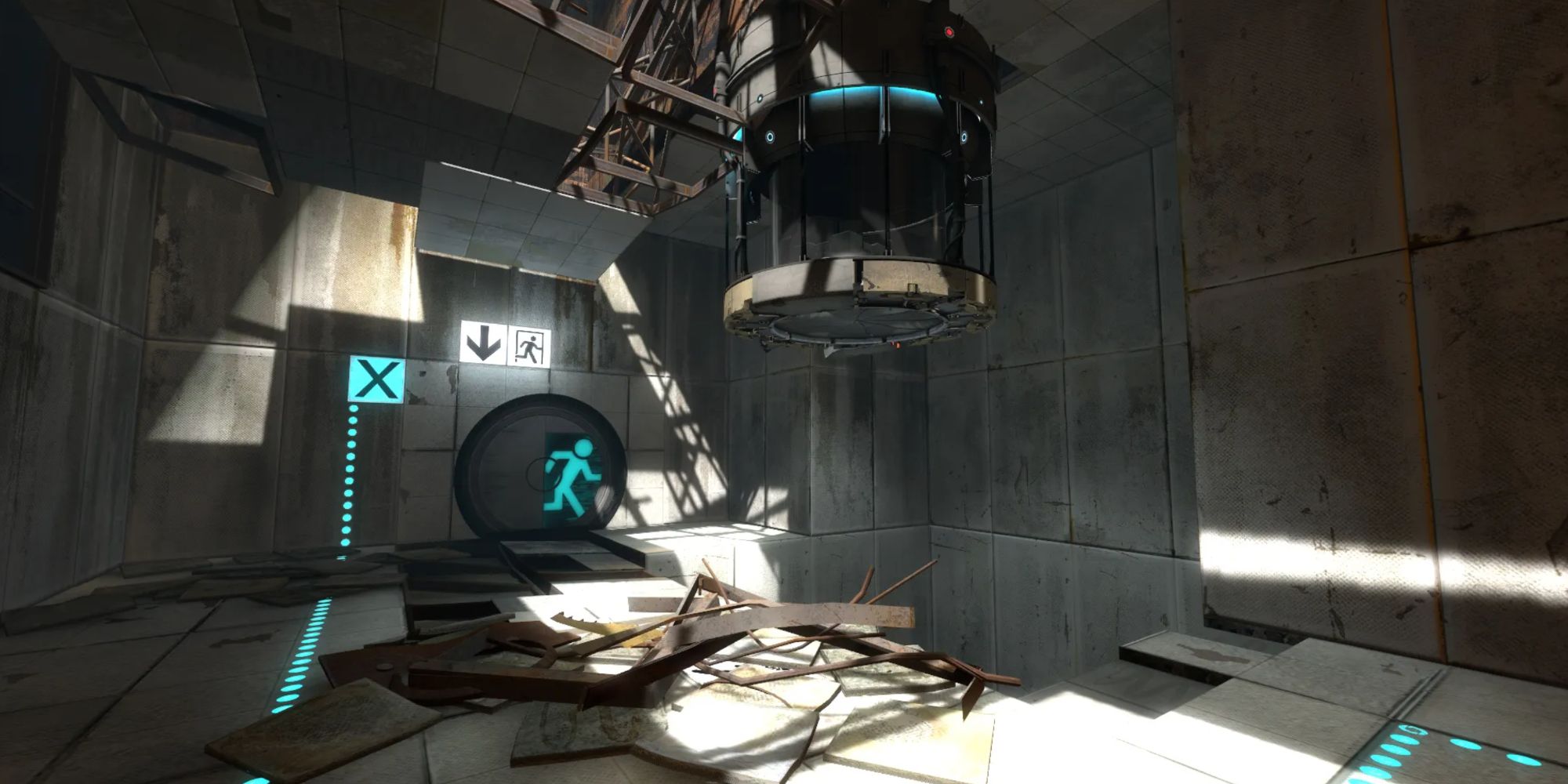 Closed room entrance in part of the facility in Portal 2