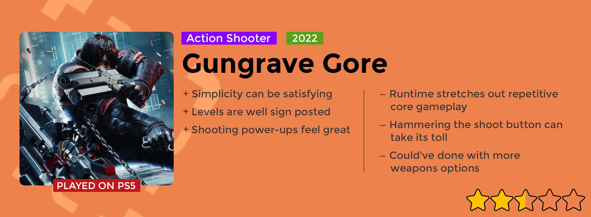 Review Card Gungrave Gore