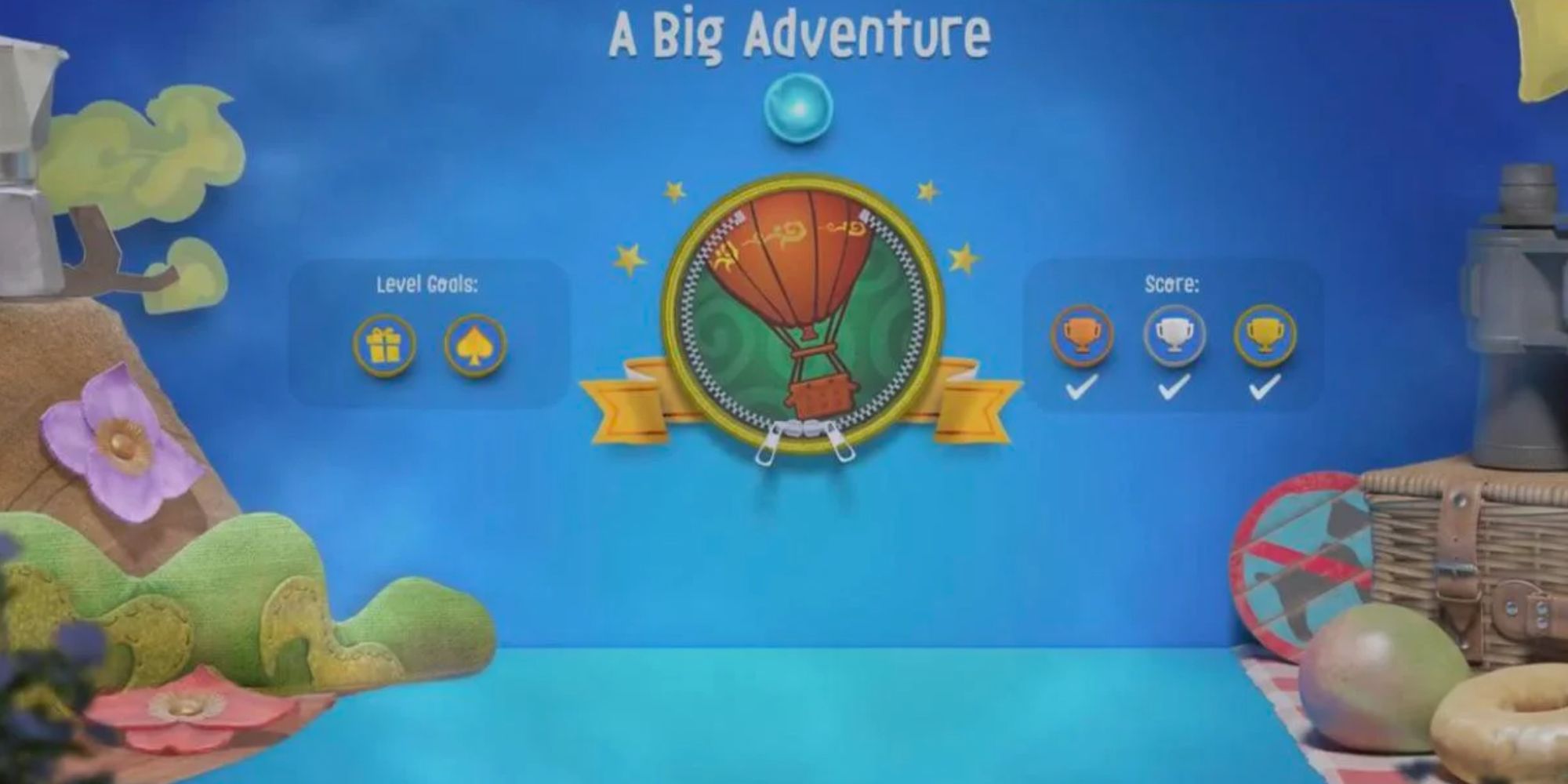 Sackboy A Big Adventure Completed level screen