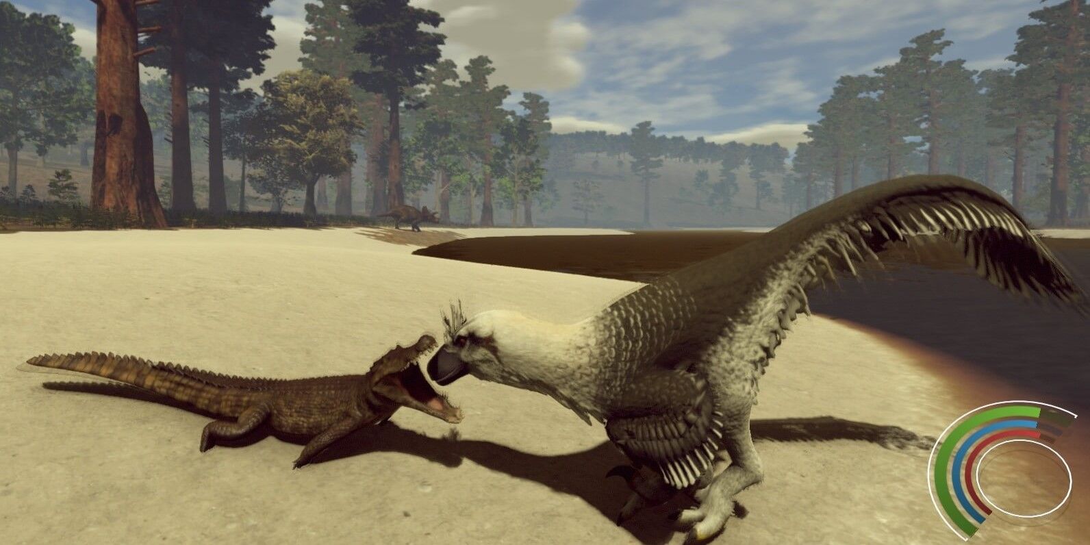 Dinosaur gameplay, flying dinosaur snapped by a crocodile 